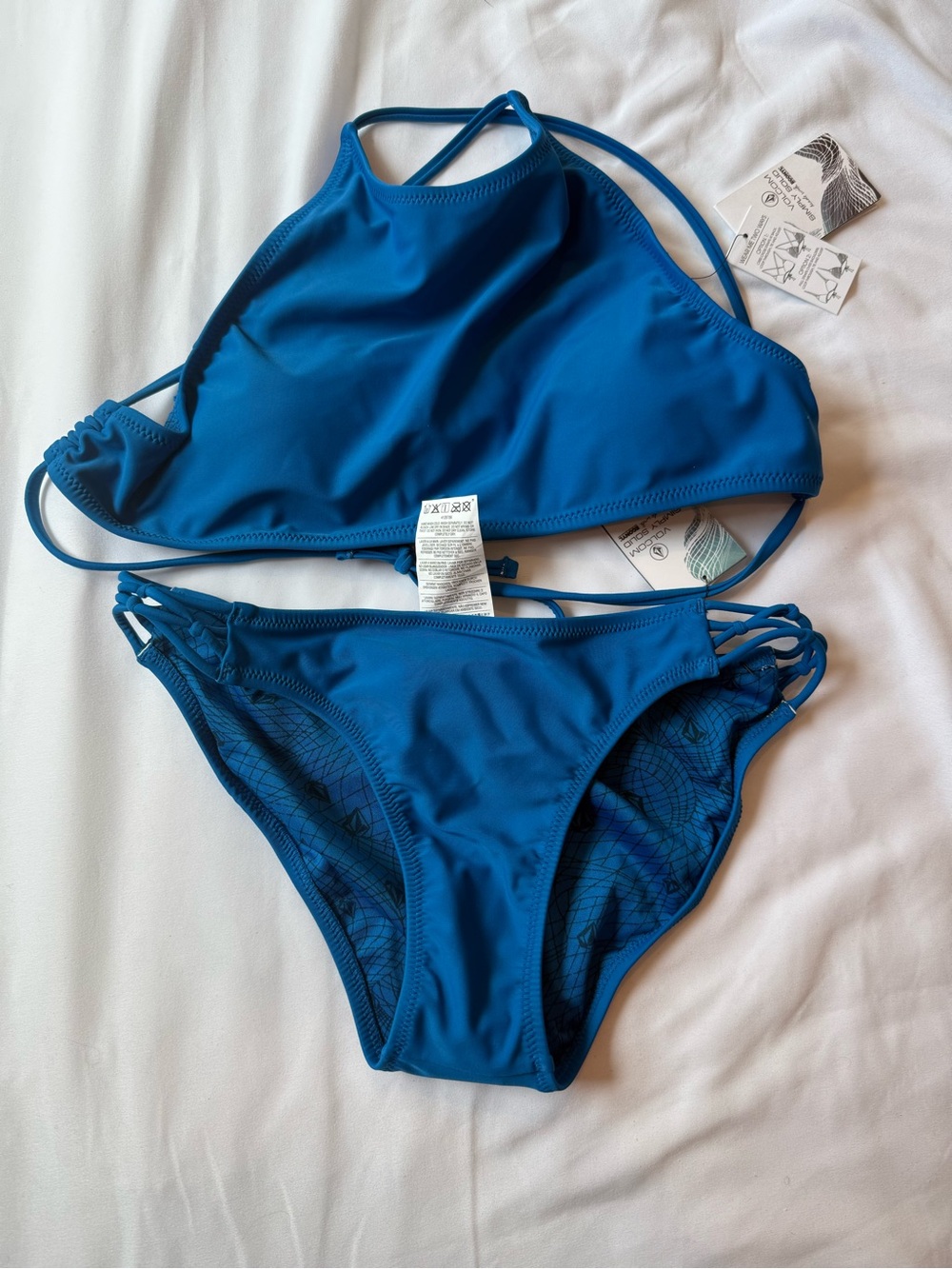 Volcom Electric Blue High Neck Bikini Set